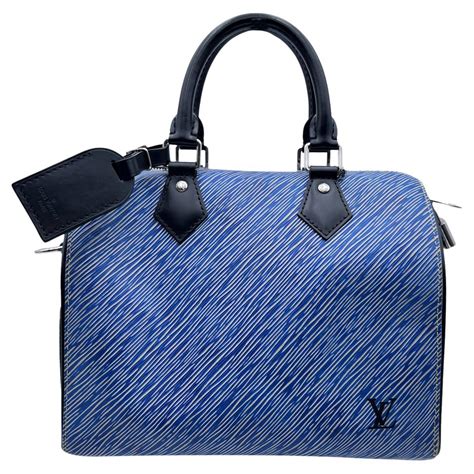 Louis Vuitton Blue Epi Leather Toledo Speedy 25 Boston Bag 